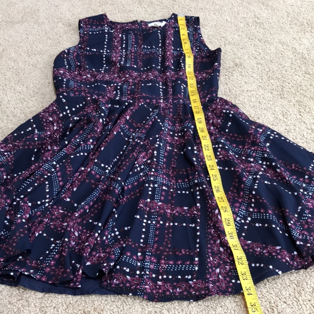 New! Maison Jules medium navy combo  fit and flare dress. - Picture 5 of 7